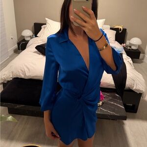 Zara Blue Satin Dress
